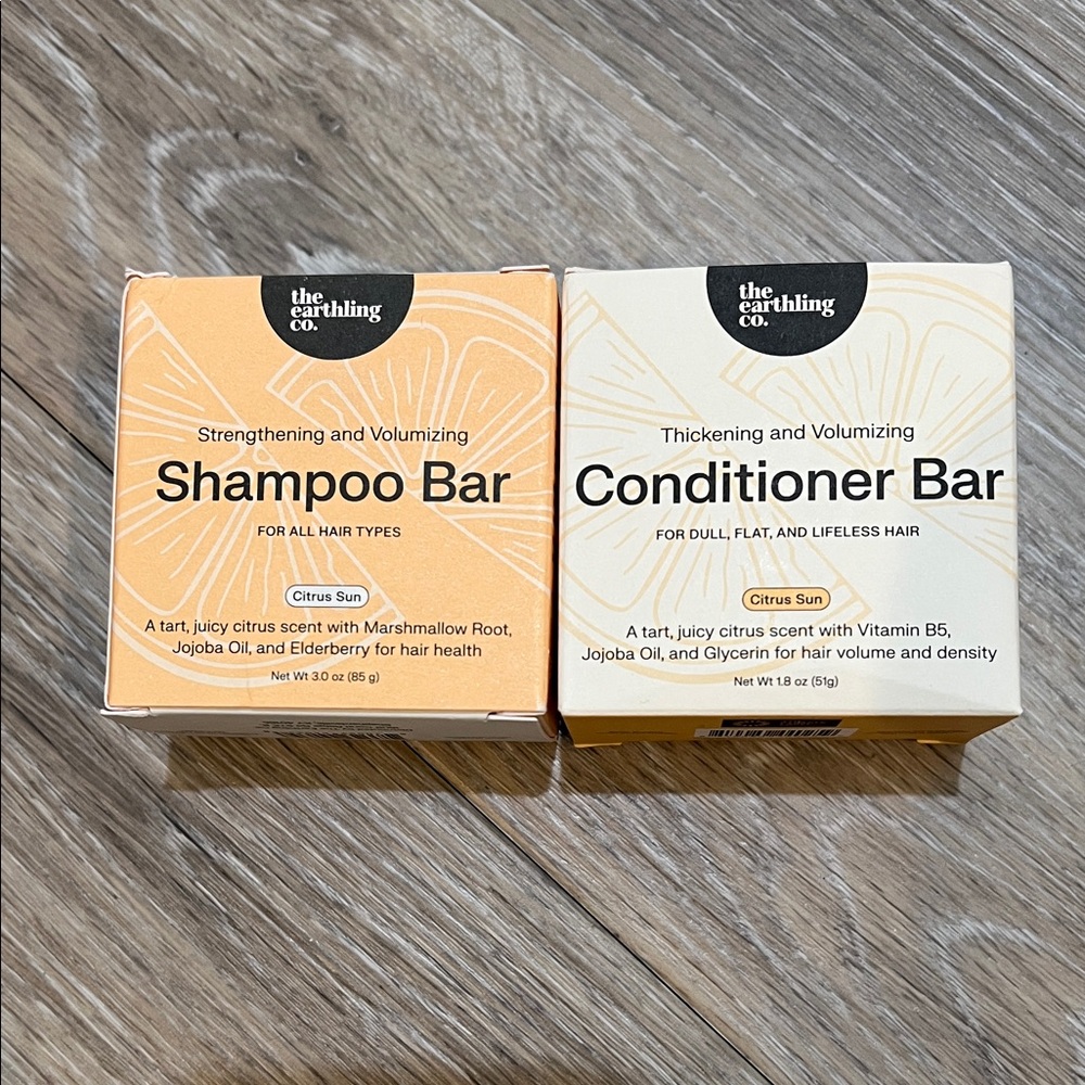 Citrus Sun Shampoo Bar and Conditioning Bar -the earthling co